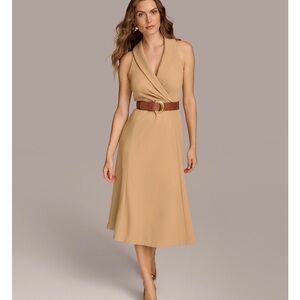 DKNY Tan Midi Dress